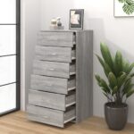 vidaXL Komoda so 6 zásuvkami sivá sonoma 50x34x96 cm spracované drevo – Obrázok 3
