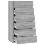 vidaXL Komoda so 6 zásuvkami sivá sonoma 50x34x96 cm spracované drevo – Obrázok 7