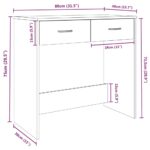 vidaXL Stôl dymový dub 80x40x75 cm spracované drevo – Obrázok 7
