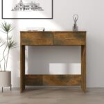 vidaXL Stôl dymový dub 80x40x75 cm spracované drevo