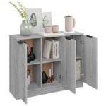 vidaXL Komoda sivý dub sonoma 90,5x30x70 cm spracované drevo – Obrázok 4