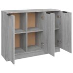 vidaXL Komoda sivý dub sonoma 90,5x30x70 cm spracované drevo – Obrázok 7