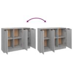 vidaXL Komoda sivý dub sonoma 90,5x30x70 cm spracované drevo – Obrázok 8