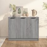 vidaXL Komoda sivý dub sonoma 90,5x30x70 cm spracované drevo