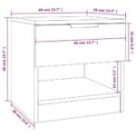 vidaXL Nočný stolík dymový dub spracované drevo – Obrázok 7