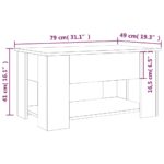 vidaXL Konferenčný stolík čierny 79x49x41 cm spracované drevo – Obrázok 8