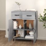 vidaXL Komoda sivý dub sonoma 69,5x34x90 cm kompozitné drevo – Obrázok 3