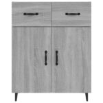 vidaXL Komoda sivý dub sonoma 69,5x34x90 cm kompozitné drevo – Obrázok 5