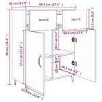 vidaXL Komoda sivý dub sonoma 69,5x34x90 cm kompozitné drevo – Obrázok 8