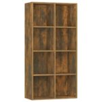 vidaXL Knižnica/komoda dymový dub 66x30x130 cm spracované drevo – Obrázok 2