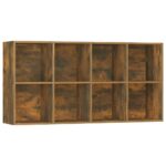 vidaXL Knižnica/komoda dymový dub 66x30x130 cm spracované drevo – Obrázok 5