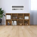 vidaXL Knižnica/komoda dymový dub 66x30x130 cm spracované drevo – Obrázok 7