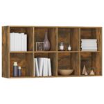 vidaXL Knižnica/komoda dymový dub 66x30x130 cm spracované drevo – Obrázok 9