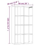 vidaXL Knižnica/komoda dymový dub 66x30x130 cm spracované drevo – Obrázok 11