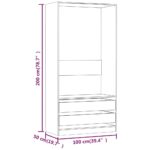 vidaXL Šatník hnedý dub 100x50x200 cm spracované drevo – Obrázok 6