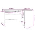 vidaXL Rohový stôl sivý dub sonoma 120x140x75 cm kompozitné drevo – Obrázok 7