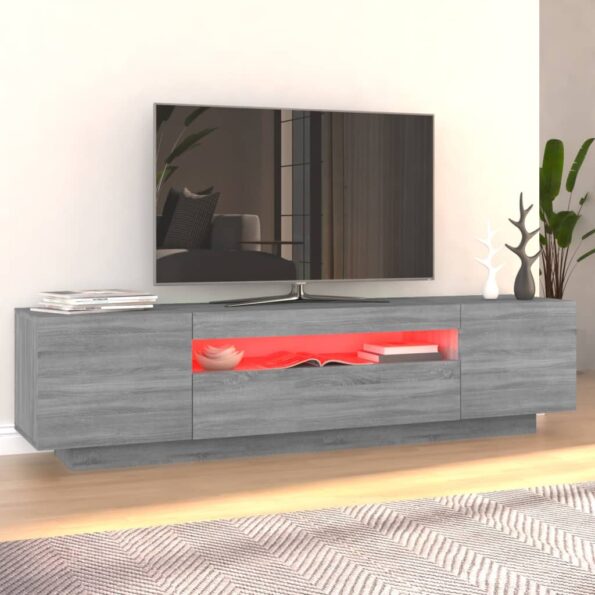 vidaXL TV skrinka s LED, sivý dub sonoma 160x35x40 cm – Obrázok 4