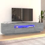 vidaXL TV skrinka s LED, sivý dub sonoma 160x35x40 cm
