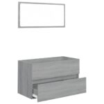 vidaXL 2-dielna sada kúpeľňového nábytku, sivá sonoma kompozitné drevo – Obrázok 2