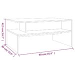 vidaXL Konferenčný stolík dymový dub 90x60x42,5 cm spracované drevo – Obrázok 6