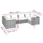 vidaXL 6-dielna záhradná sedacia súprava s podložkami polyratan sivá – Obrázok 7