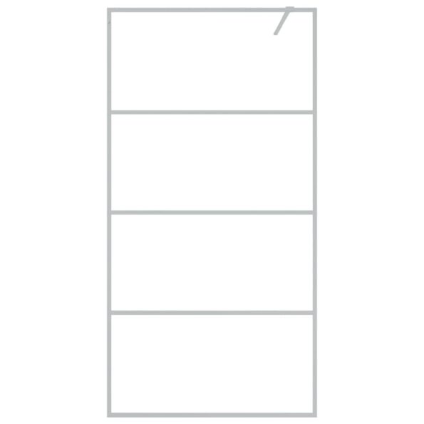 vidaXL Sprchová zástena strieborná 100x195 cm priehľadné ESG sklo – Obrázok 3