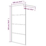 vidaXL Sprchová zástena strieborná 100x195 cm priehľadné ESG sklo – Obrázok 7