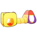 vidaXL Detský stan na hranie s 250 loptičkami farebný 255x80x100 cm – Obrázok 4