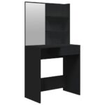 vidaXL Toaletný stolík so zrkadlom čierny 74,5x40x141 cm – Obrázok 2