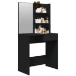 vidaXL Toaletný stolík so zrkadlom čierny 74,5x40x141 cm – Obrázok 4
