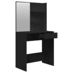 vidaXL Toaletný stolík so zrkadlom čierny 74,5x40x141 cm – Obrázok 7