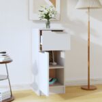 vidaXL Komoda biela 30x30x70 cm spracované drevo – Obrázok 3