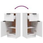 vidaXL Komoda biela 30x30x70 cm spracované drevo – Obrázok 9