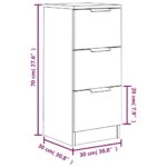 vidaXL Komoda dub sonoma 30x30x70 cm spracované drevo – Obrázok 9