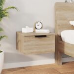 vidaXL Nástenný nočný stolík dub sonoma 34x30x20 cm