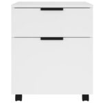 vidaXL Skrinka s kolieskami, biela 45x38x54 cm, kompozitné drevo – Obrázok 3