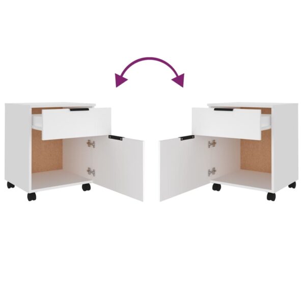 vidaXL Skrinka s kolieskami, biela 45x38x54 cm, kompozitné drevo – Obrázok 6