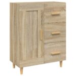 vidaXL Komoda vo farbe dubu sonoma 69,5x34x90 cm spracované drevo – Obrázok 2