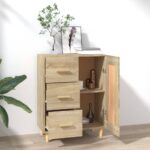 vidaXL Komoda vo farbe dubu sonoma 69,5x34x90 cm spracované drevo – Obrázok 3