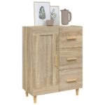 vidaXL Komoda vo farbe dubu sonoma 69,5x34x90 cm spracované drevo – Obrázok 4