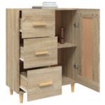vidaXL Komoda vo farbe dubu sonoma 69,5x34x90 cm spracované drevo – Obrázok 5