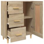 vidaXL Komoda vo farbe dubu sonoma 69,5x34x90 cm spracované drevo – Obrázok 6