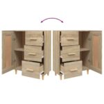 vidaXL Komoda vo farbe dubu sonoma 69,5x34x90 cm spracované drevo – Obrázok 9