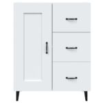 vidaXL Komoda biela 69,5x34x90 cm spracované drevo – Obrázok 7