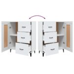 vidaXL Komoda biela 69,5x34x90 cm spracované drevo – Obrázok 9