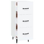 vidaXL Komoda biela 34,5x34x90 cm spracované drevo – Obrázok 6