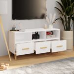 vidaXL TV skrinka lesklá biela 102x36x50 cm spracované drevo – Obrázok 3