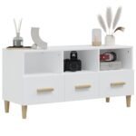 vidaXL TV skrinka lesklá biela 102x36x50 cm spracované drevo – Obrázok 4