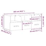vidaXL TV skrinka lesklá biela 102x36x50 cm spracované drevo – Obrázok 9