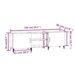vidaXL TV skrinka, biela 150x30x50 cm, kompozitné drevo – Obrázok 8